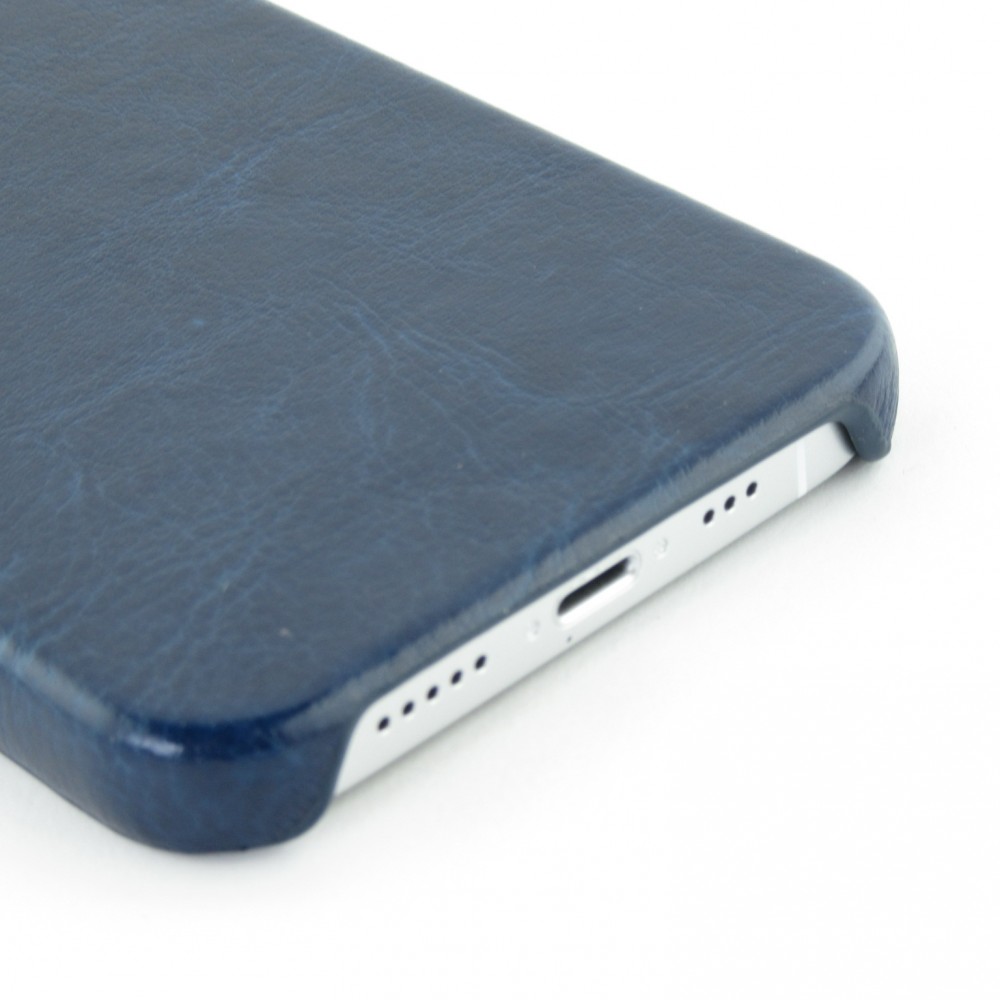 iPhone 13 Case Hülle - Basic-Leder blau