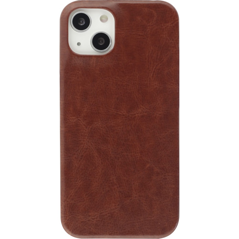 Coque iPhone 13 - Basic cuir - Brun