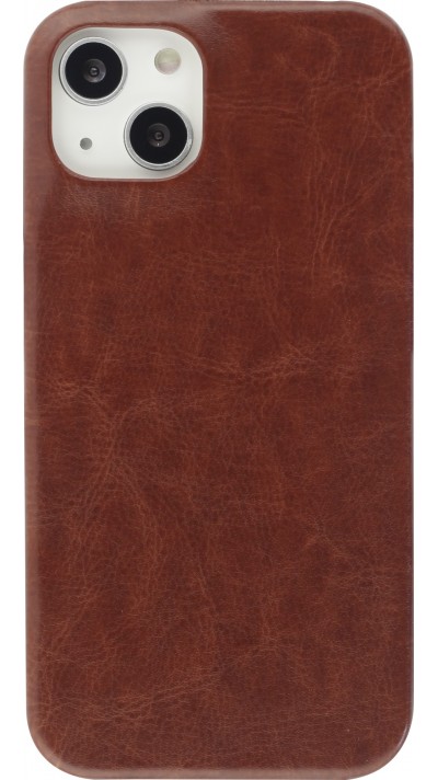 iPhone 13 Case Hülle - Basic-Leder - Braun