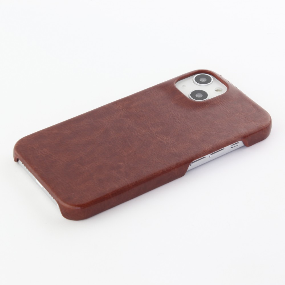 Coque iPhone 13 - Basic cuir - Brun