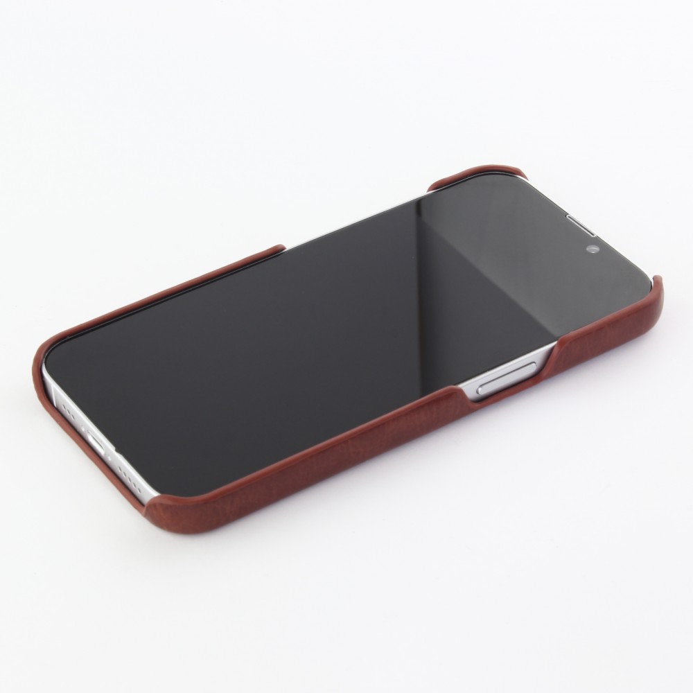 Coque iPhone 13 - Basic cuir - Brun