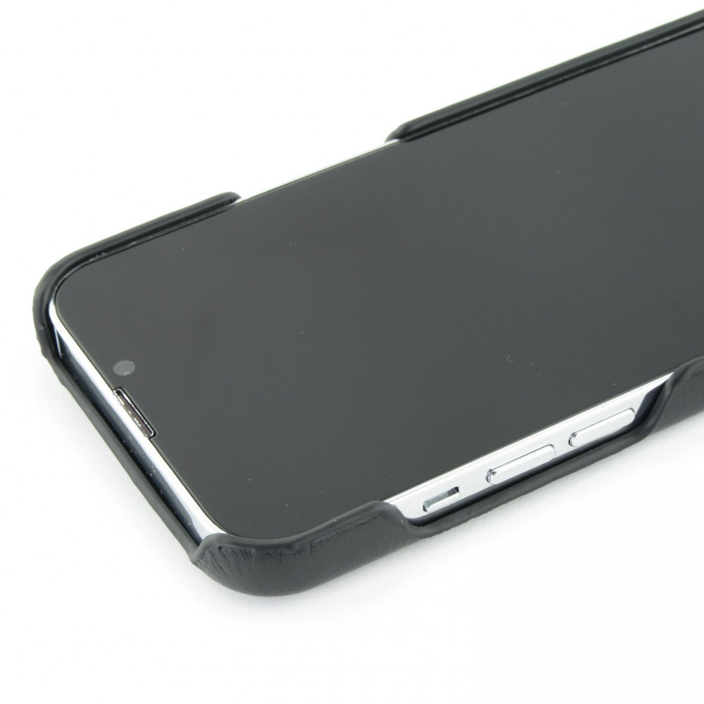 iPhone 13 Case Hülle - Basic-Leder - Schwarz