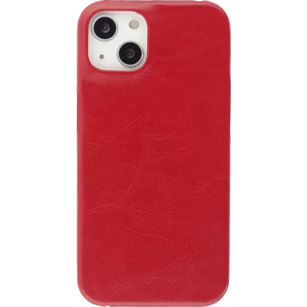 iPhone 13 Case Hülle - Basic-Leder - Rot