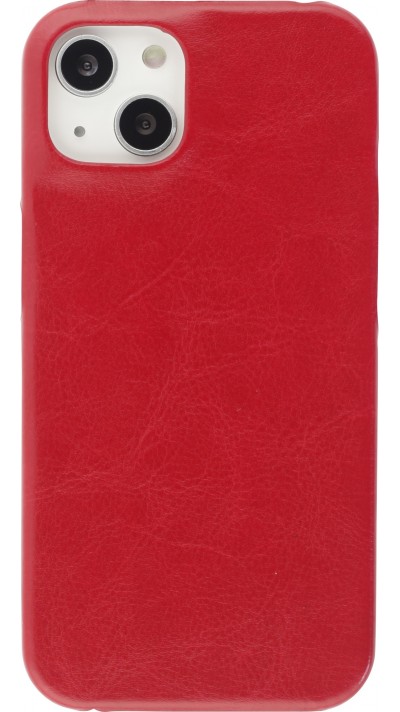 Hülle iPhone 13 mini - Basic-Leder - Rot