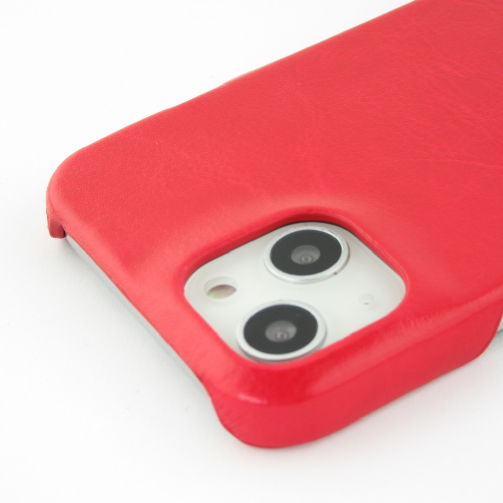 iPhone 13 Case Hülle - Basic-Leder - Rot