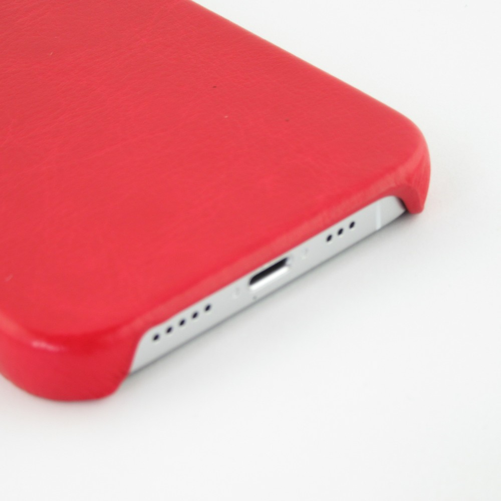 iPhone 13 Case Hülle - Basic-Leder - Rot