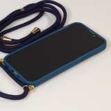 iPhone 13 Case Hülle - Bio Eco-Friendly Vegan mit Handykette Necklace blau