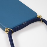 iPhone 12 / 12 Pro Case Hülle - Bio Eco-Friendly Vegan mit Handykette Necklace blau