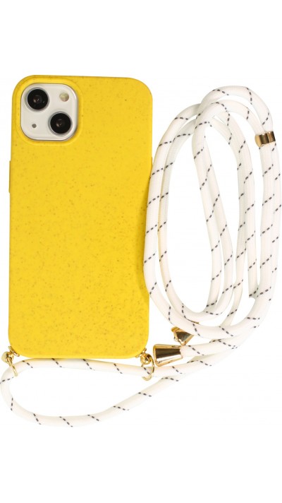 iPhone 13 Case Hülle - Bio Eco-Friendly Vegan mit Handykette Necklace - Gelb