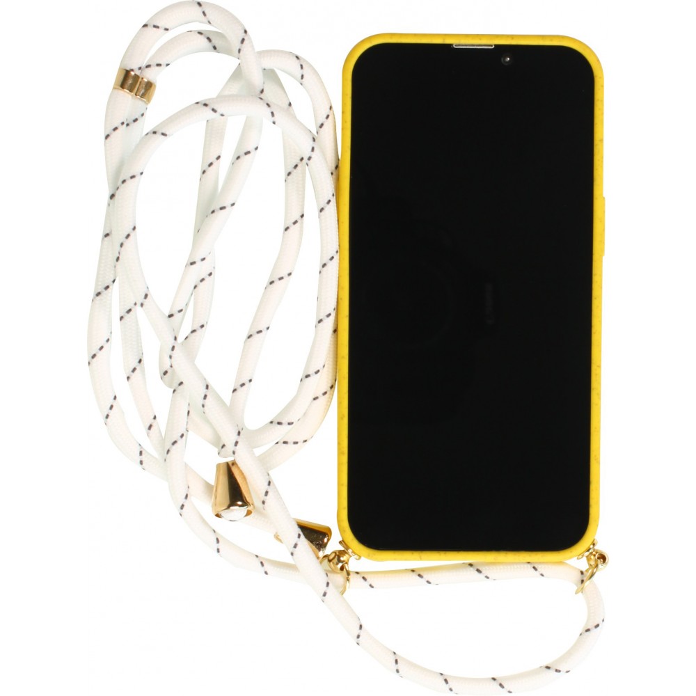 iPhone 13 Case Hülle - Bio Eco-Friendly Vegan mit Handykette Necklace - Gelb