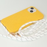 Coque iPhone 13 mini - Bio Eco-Friendly nature avec cordon collier jaune