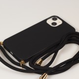 Hülle iPhone 13 mini - Bio Eco-Friendly Vegan mit Handykette Necklace - Schwarz