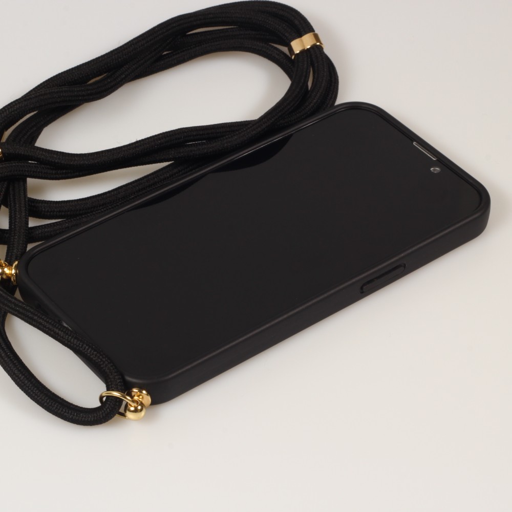 Coque iPhone 13 - Bio Eco-Friendly nature avec cordon collier - Noir