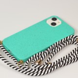 Coque iPhone 13 - Bio Eco-Friendly nature avec cordon collier - Turquoise