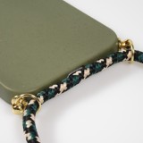 Coque iPhone 13 - Bio Eco-Friendly nature avec cordon collier - Vert foncé