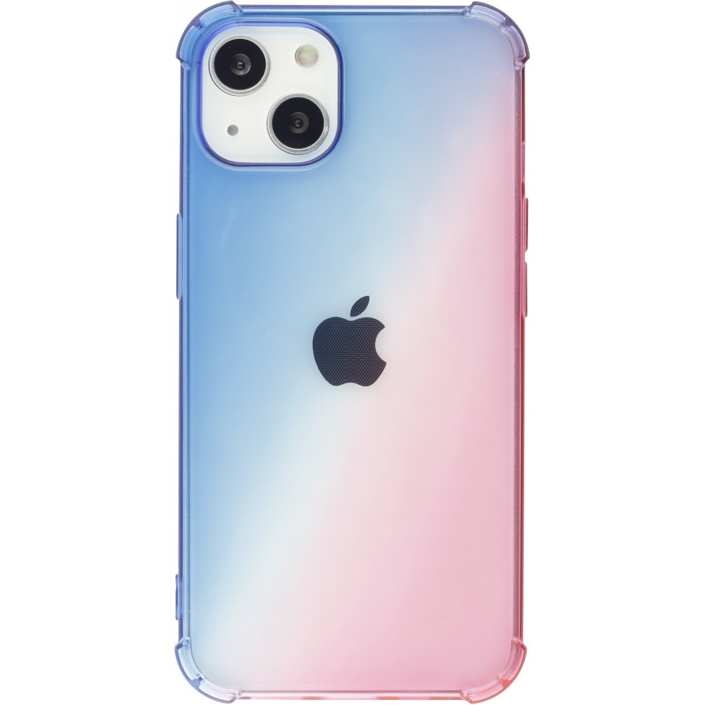 Coque iPhone 13 - Bumper Rainbow Silicone anti-choc avec bords protégés -  bleu - Rose