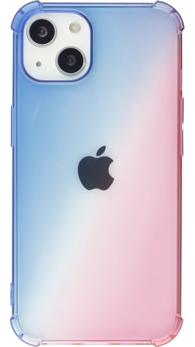 Coque iPhone 13 mini - Bumper Rainbow Silicone anti-choc avec bords protégés -  bleu - Rose