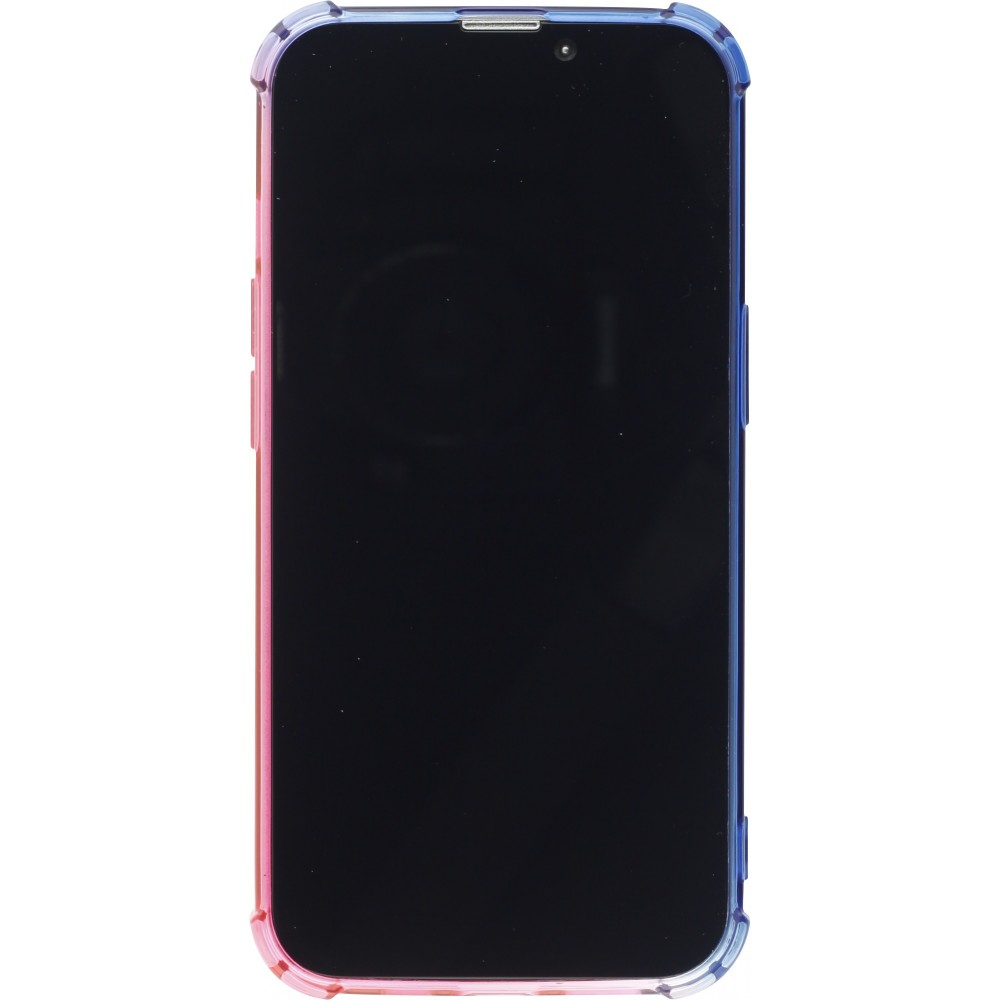 Coque iPhone 13 - Bumper Rainbow Silicone anti-choc avec bords protégés -  bleu - Rose