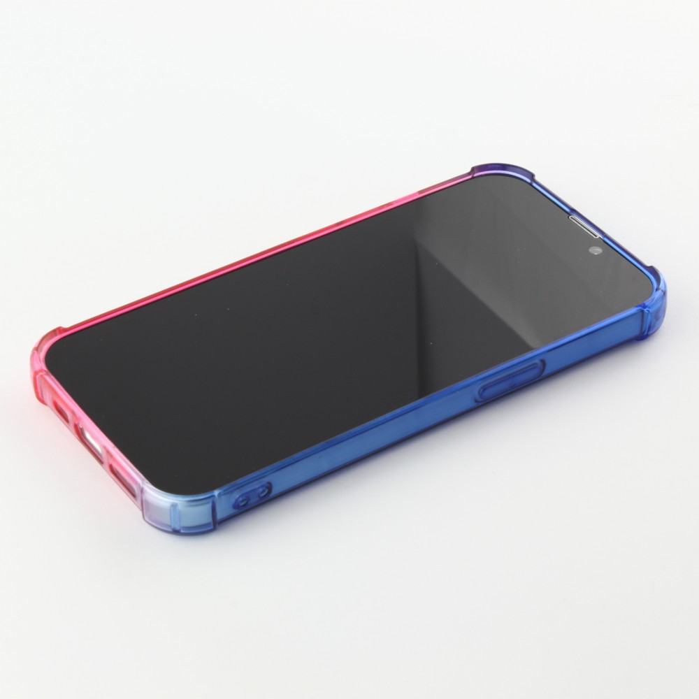 iPhone 13 Case Hülle - Gummi Bumper Rainbow mit extra Schutz für Ecken Antischock - bleu - Rosa