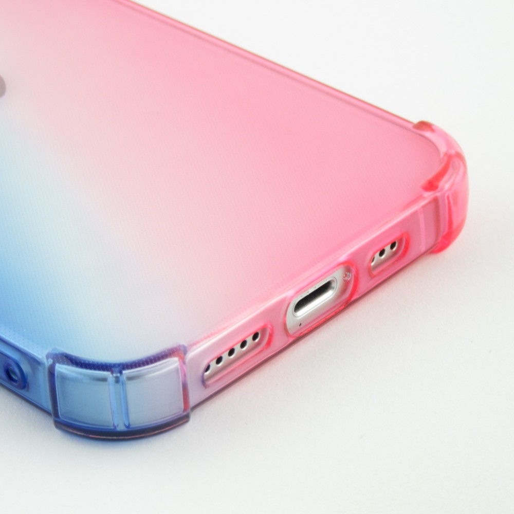 iPhone 13 Case Hülle - Gummi Bumper Rainbow mit extra Schutz für Ecken Antischock - bleu - Rosa