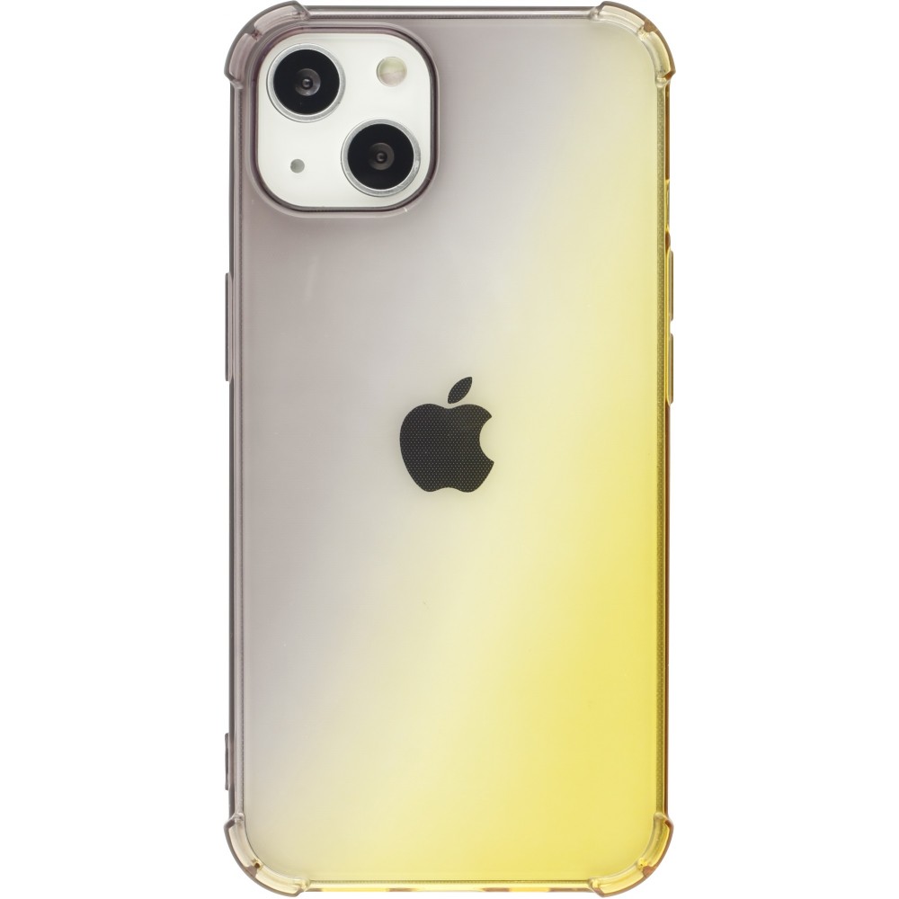 Coque iPhone 13 mini - Bumper Rainbow Silicone anti-choc avec bords protégés -  brun jaune