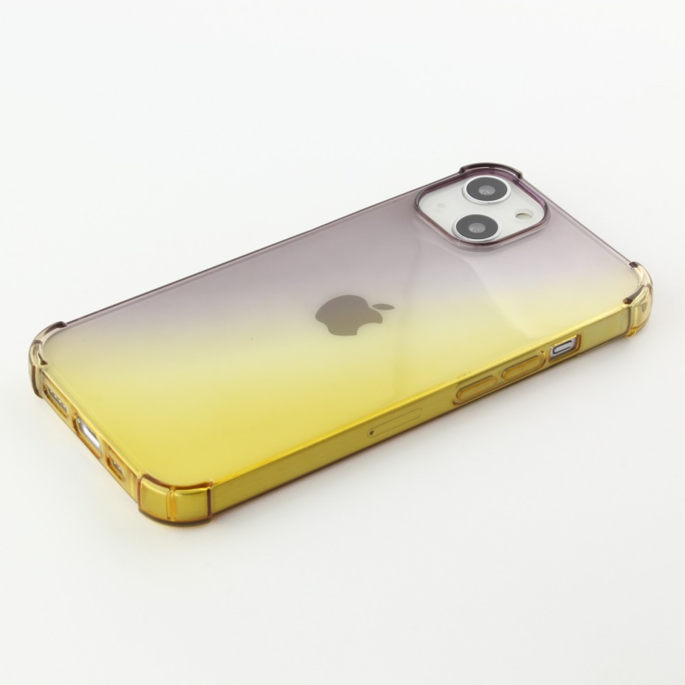 Coque iPhone 13 mini - Bumper Rainbow Silicone anti-choc avec bords protégés -  brun jaune