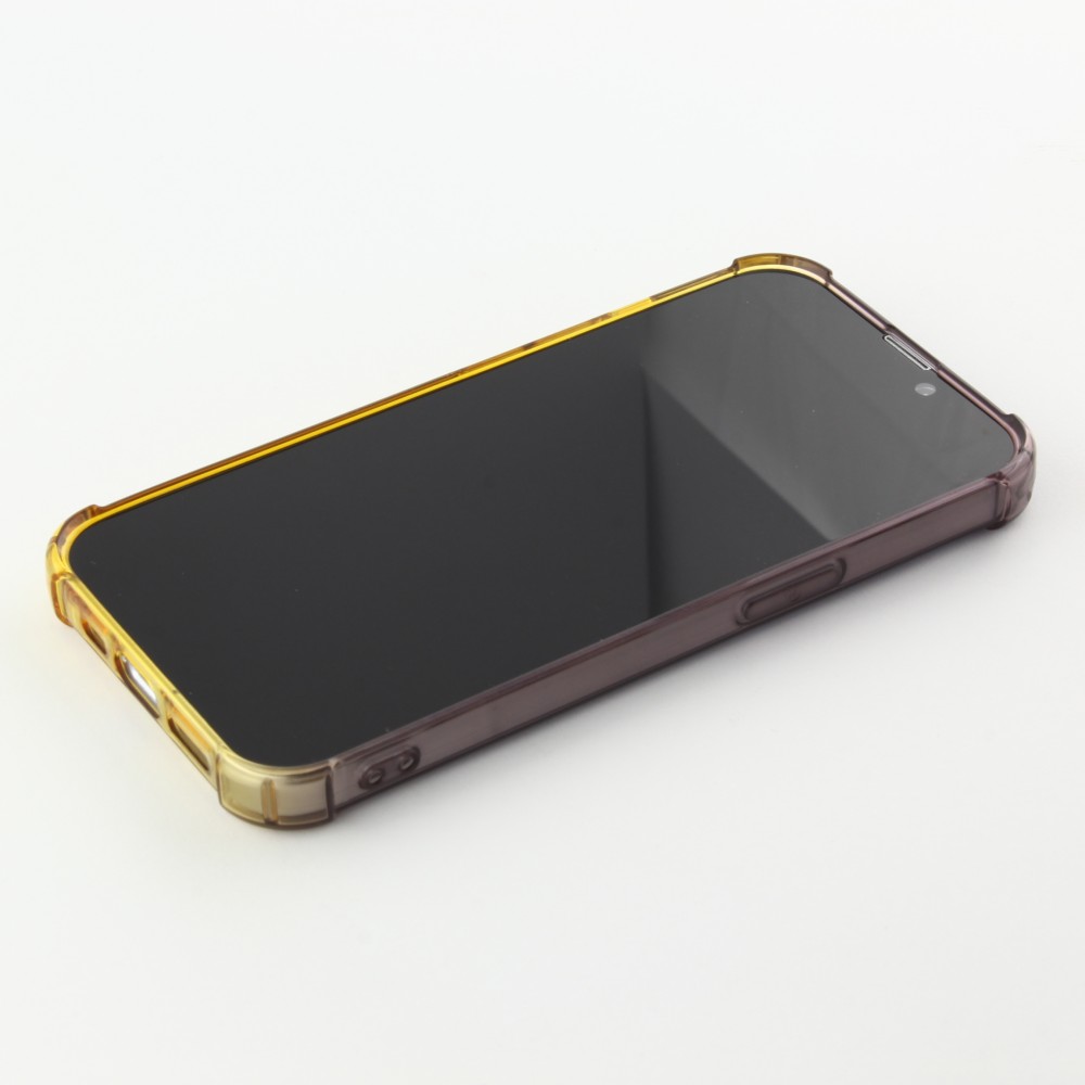 Coque iPhone 13 mini - Bumper Rainbow Silicone anti-choc avec bords protégés -  brun jaune
