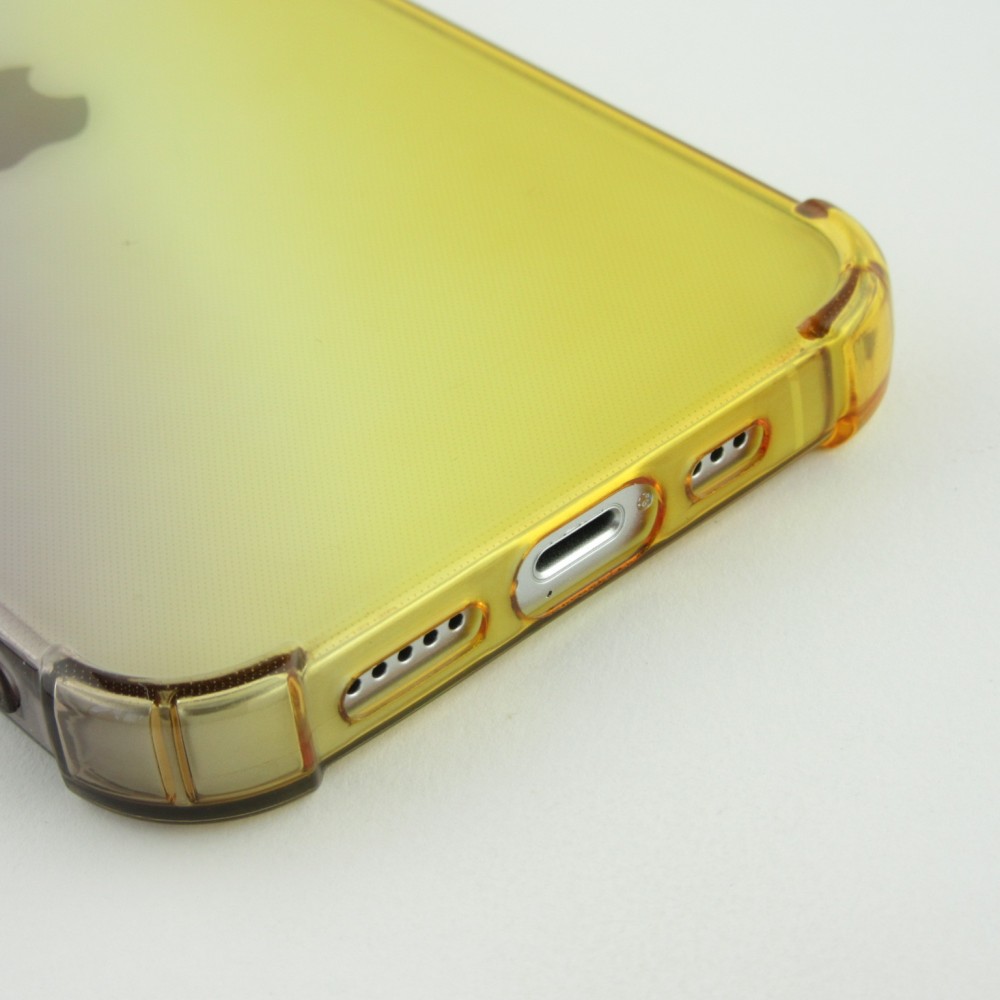 Coque iPhone 13 mini - Bumper Rainbow Silicone anti-choc avec bords protégés -  brun jaune