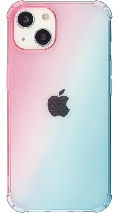 Coque iPhone 13 - Bumper Rainbow Silicone anti-choc avec bords protégés -  rose - Bleu