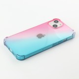 iPhone 13 Case Hülle - Gummi Bumper Rainbow mit extra Schutz für Ecken Antischock - rosa blau