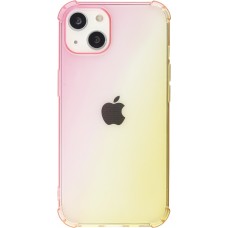 Coque iPhone 13 - Bumper Rainbow Silicone anti-choc avec bords protégés -  rose jaune