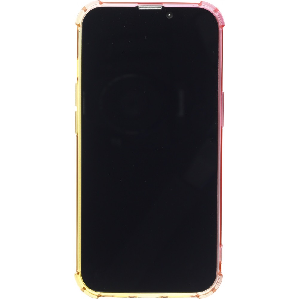 Coque iPhone 13 - Bumper Rainbow Silicone anti-choc avec bords protégés -  rose jaune
