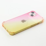 Coque iPhone 13 - Bumper Rainbow Silicone anti-choc avec bords protégés -  rose jaune