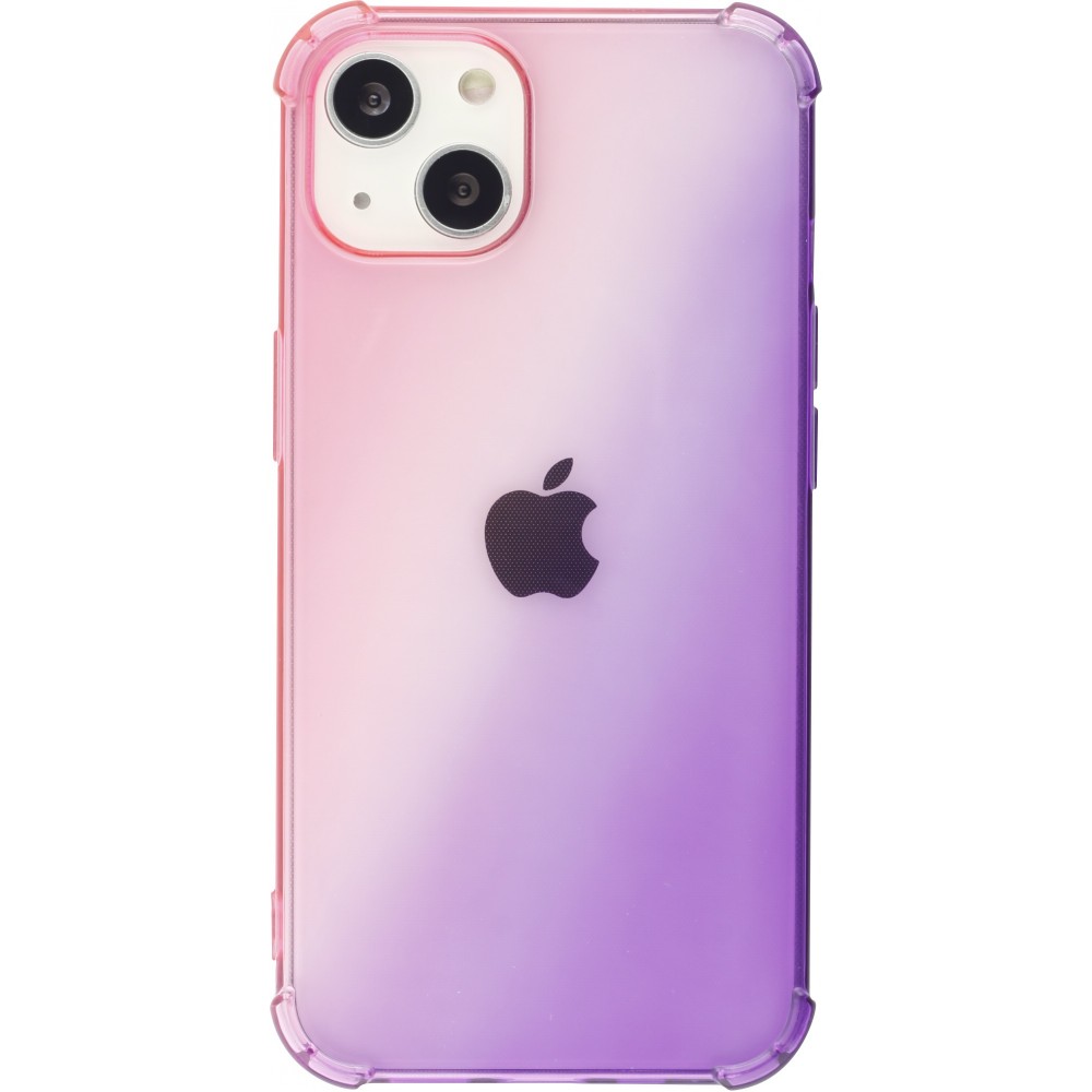 iPhone 13 Case Hülle - Gummi Bumper Rainbow mit extra Schutz für Ecken Antischock - rosa - Violett