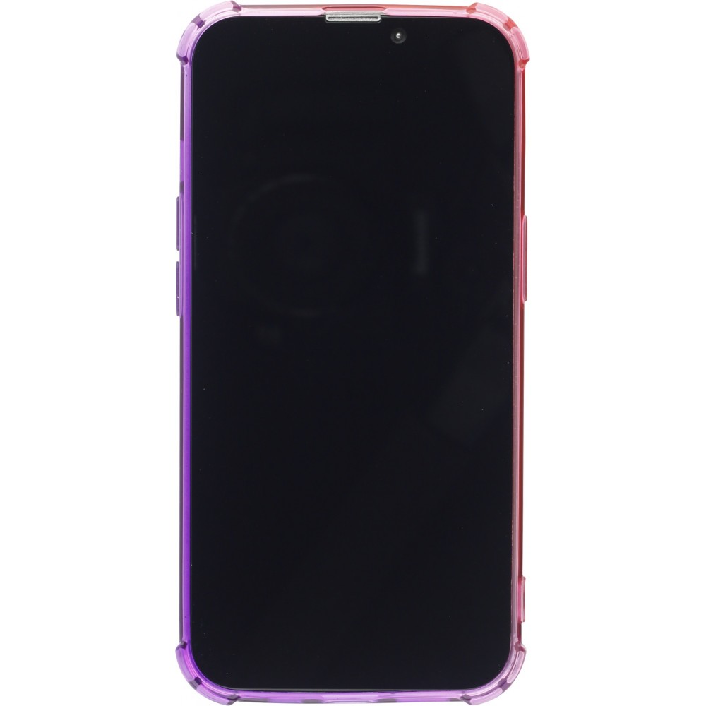 iPhone 13 Case Hülle - Gummi Bumper Rainbow mit extra Schutz für Ecken Antischock - rosa - Violett