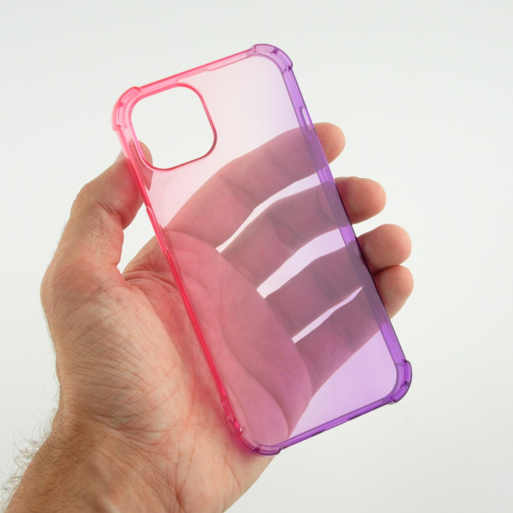 Coque iPhone 13 - Bumper Rainbow Silicone anti-choc avec bords protégés -  rose - Violet