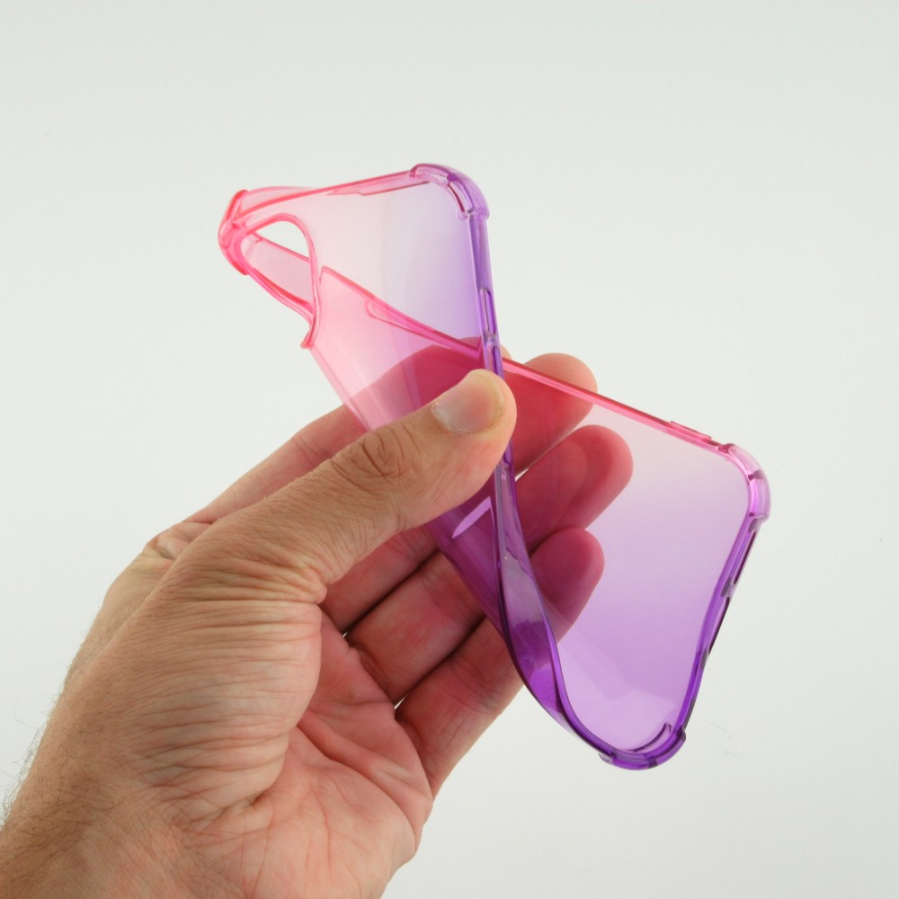Coque iPhone 13 - Bumper Rainbow Silicone anti-choc avec bords protégés -  rose - Violet