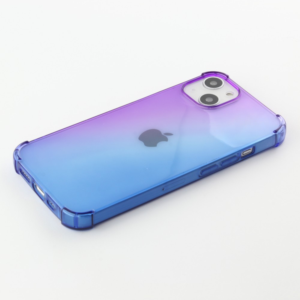 Coque iPhone 13 - Bumper Rainbow Silicone anti-choc avec bords protégés -  violet - Bleu
