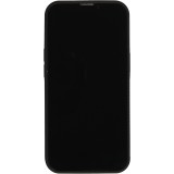 Coque iPhone 13 - Carbomile alcantara et carbone avec surpiqûres rouges