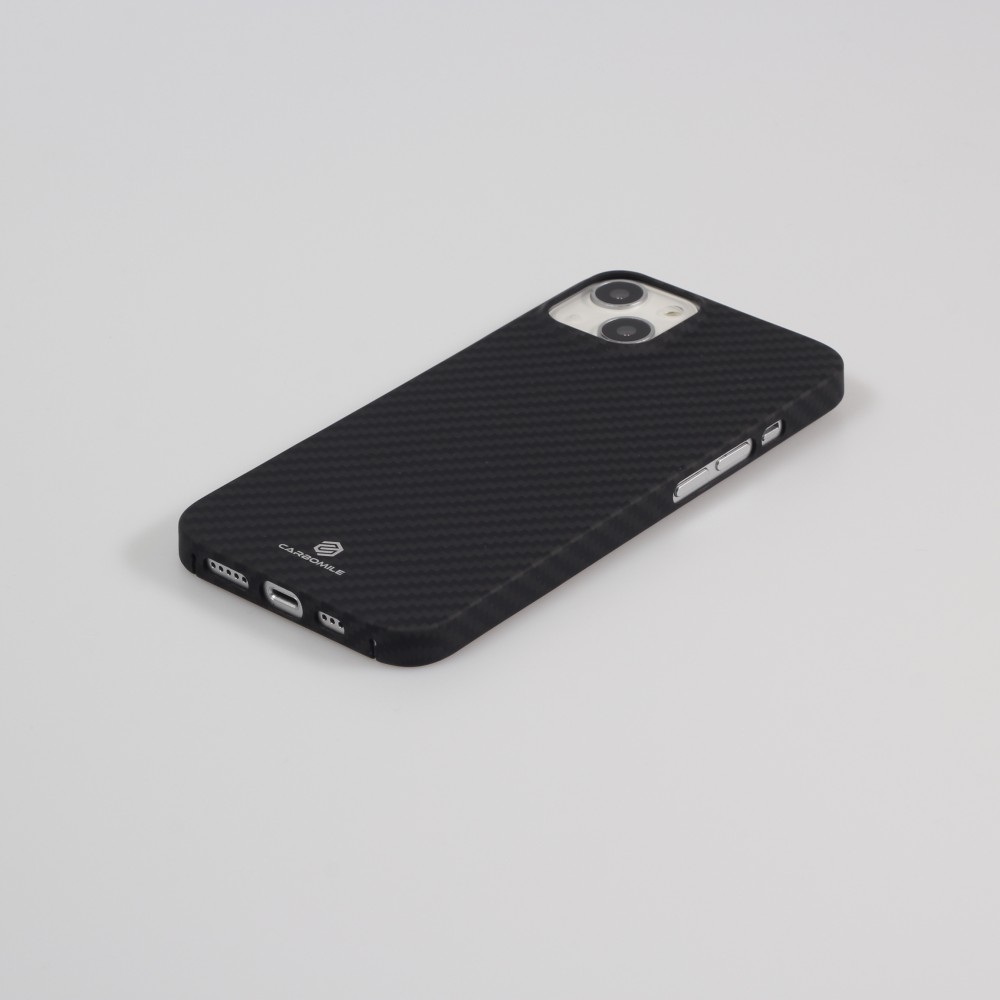 iPhone 13 Case Hülle - Carbomile Schutzcase aus echtem Aramid Carbonfaser - Schwarz