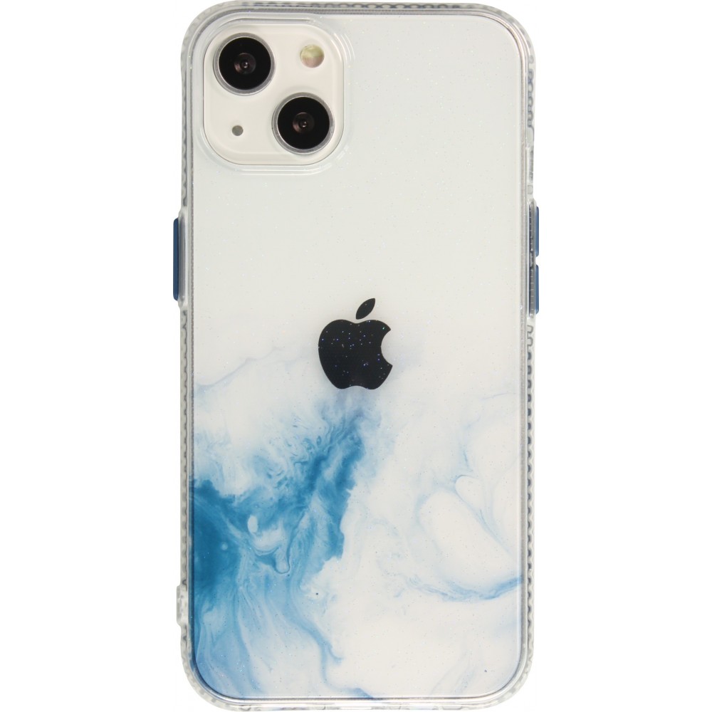 Coque iPhone 13 - Clear Bumper gradient paint - Bleu clair