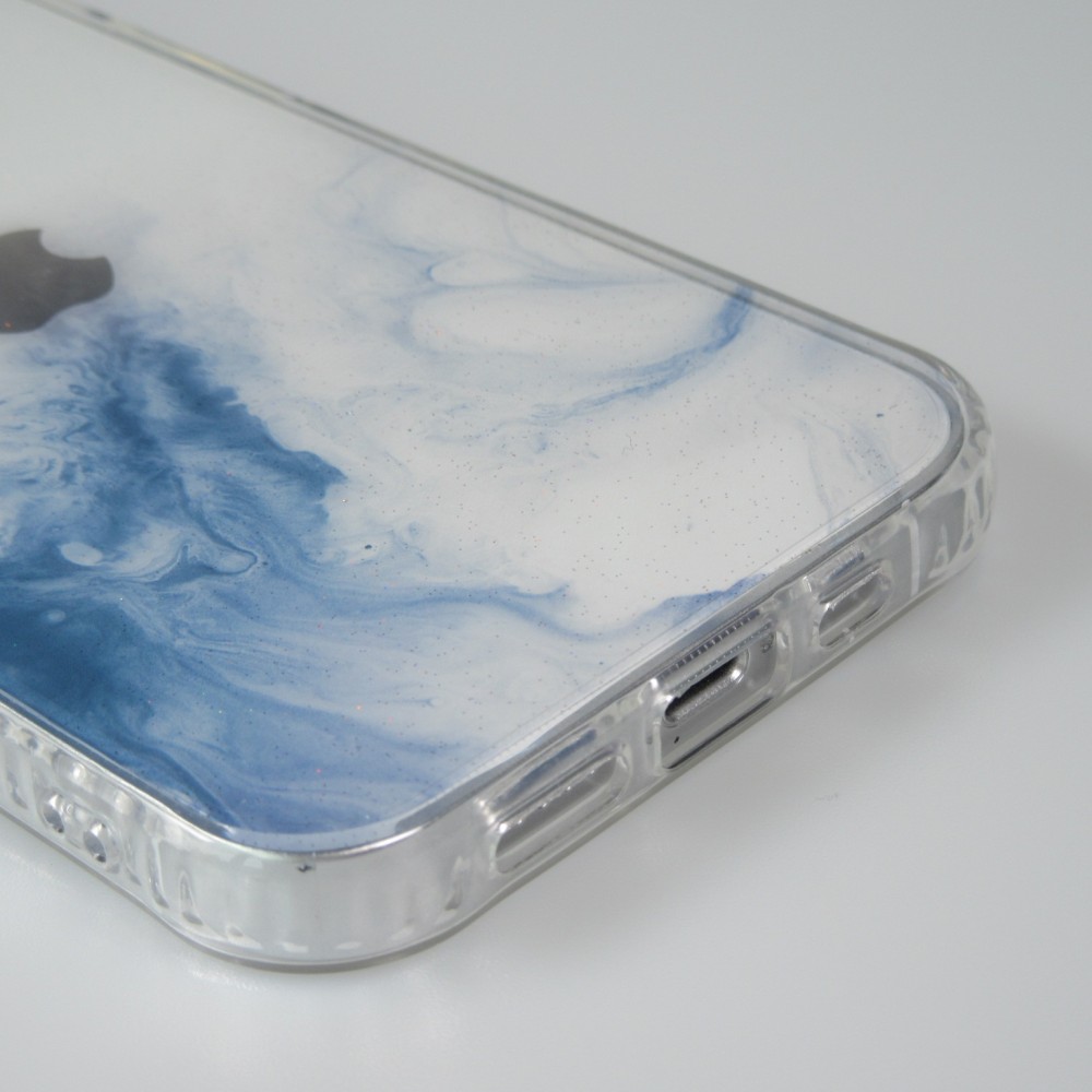 Coque iPhone 13 mini - Clear Bumper gradient paint - Bleu clair