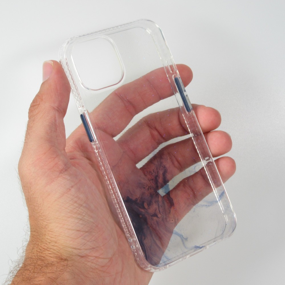 Coque iPhone 13 mini - Clear Bumper gradient paint - Bleu clair