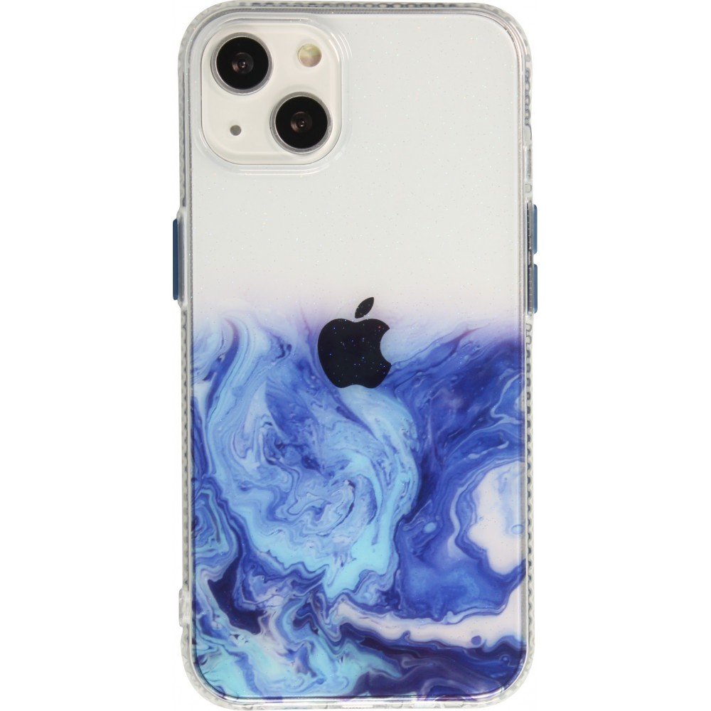 iPhone 13 Case Hülle - Clear Bumper Gradient Farbe dunkelblau