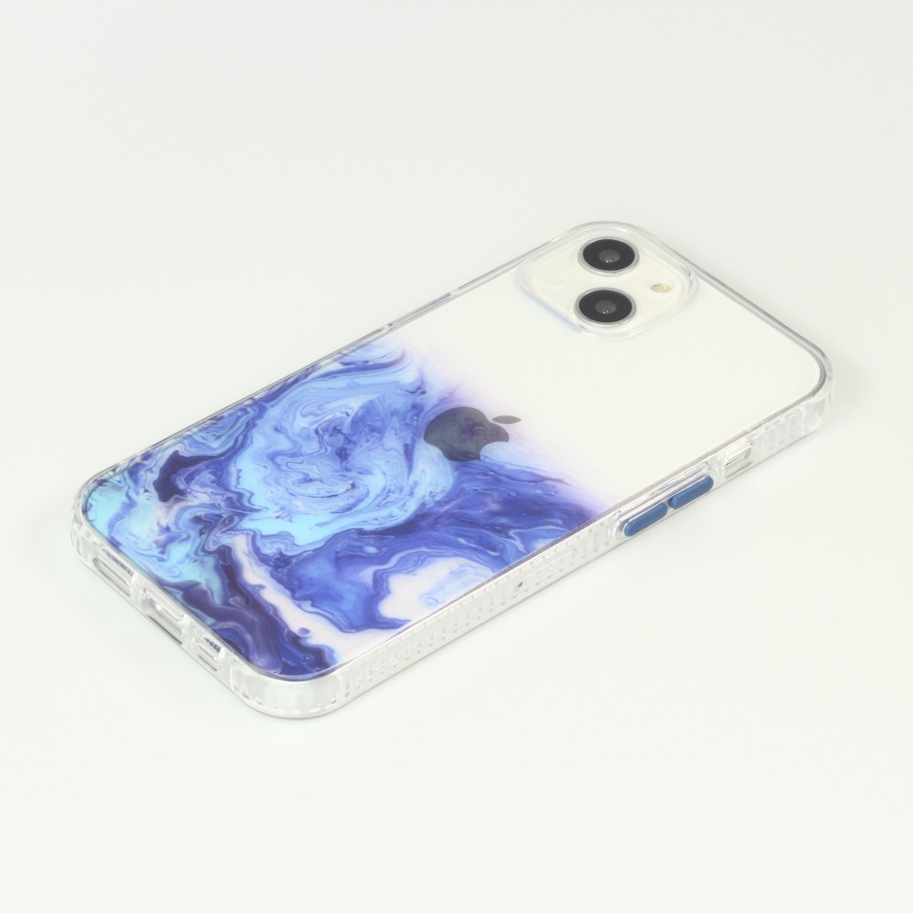 Coque iPhone 13 - Clear Bumper gradient paint - Bleu foncé