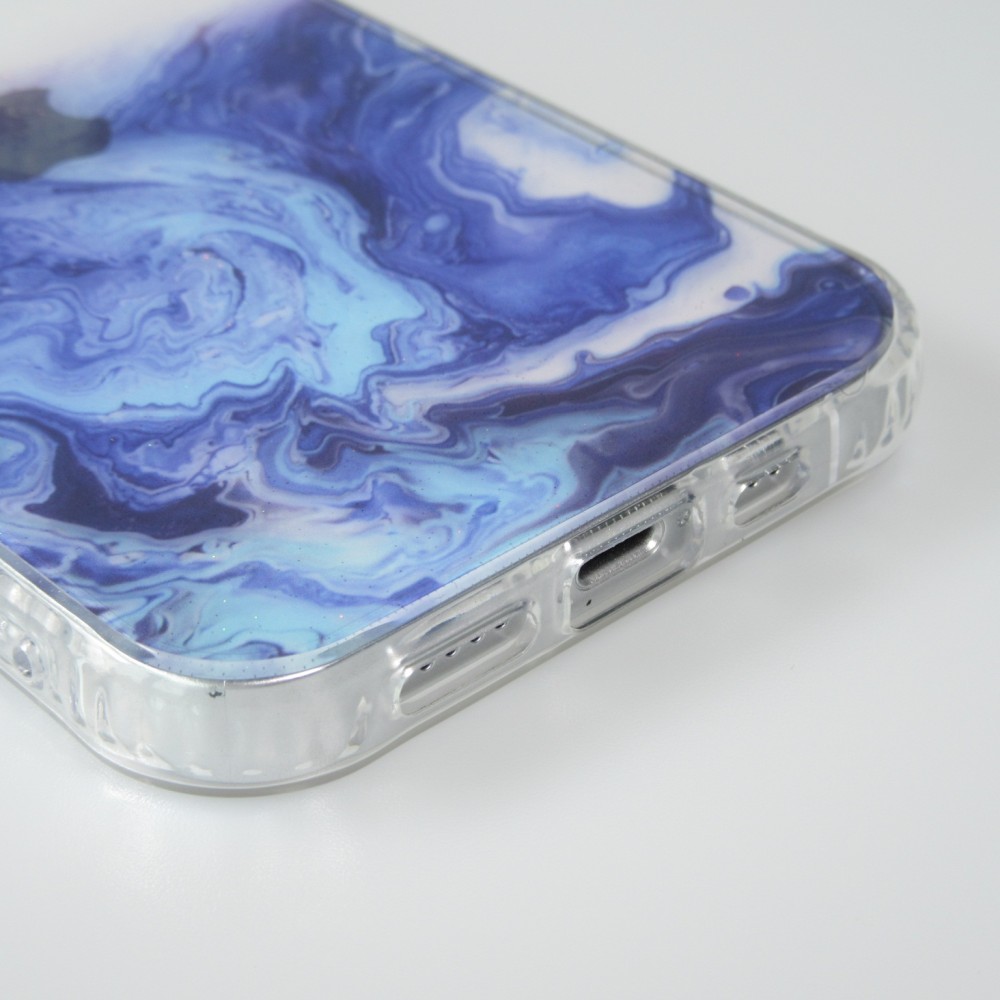 Coque iPhone 13 - Clear Bumper gradient paint - Bleu foncé