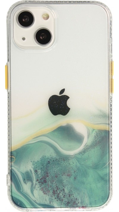 iPhone 13 Case Hülle - Clear Bumper Gradient Farbe grün