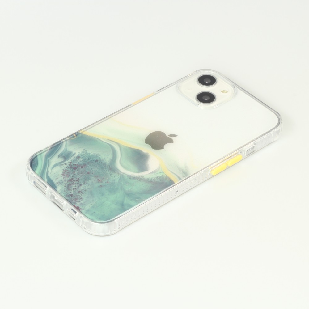 iPhone 13 Case Hülle - Clear Bumper Gradient Farbe grün