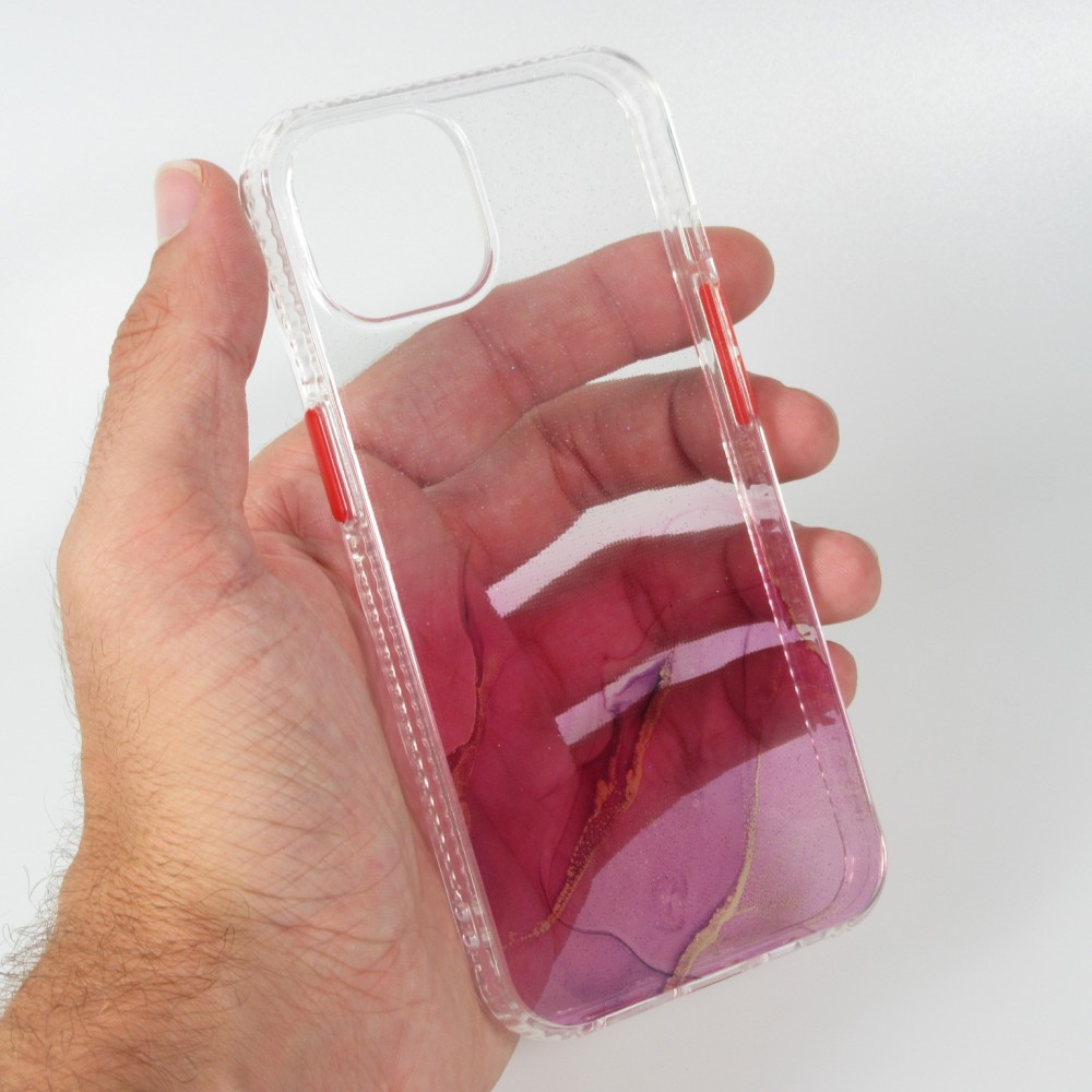iPhone 13 Case Hülle - Clear Bumper Gradient Farbe - Violett