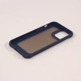 iPhone 13 Case Hülle - Military Elite kompakt Cover mit semi-transparentem Carbon Rücken - Dunkelblau